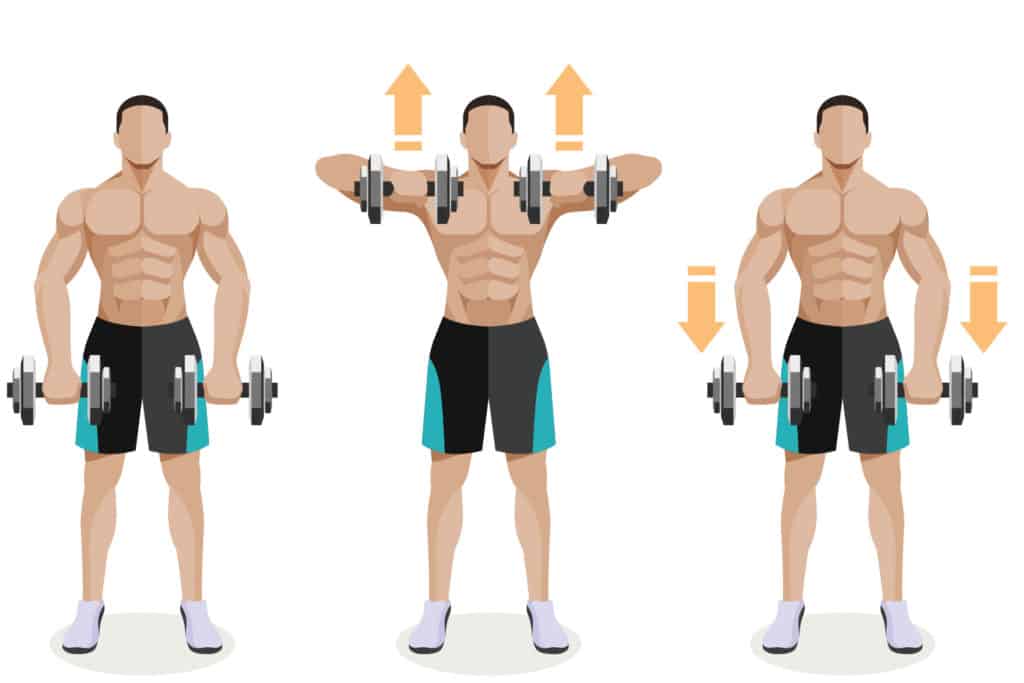 Upright dumbbell rows
